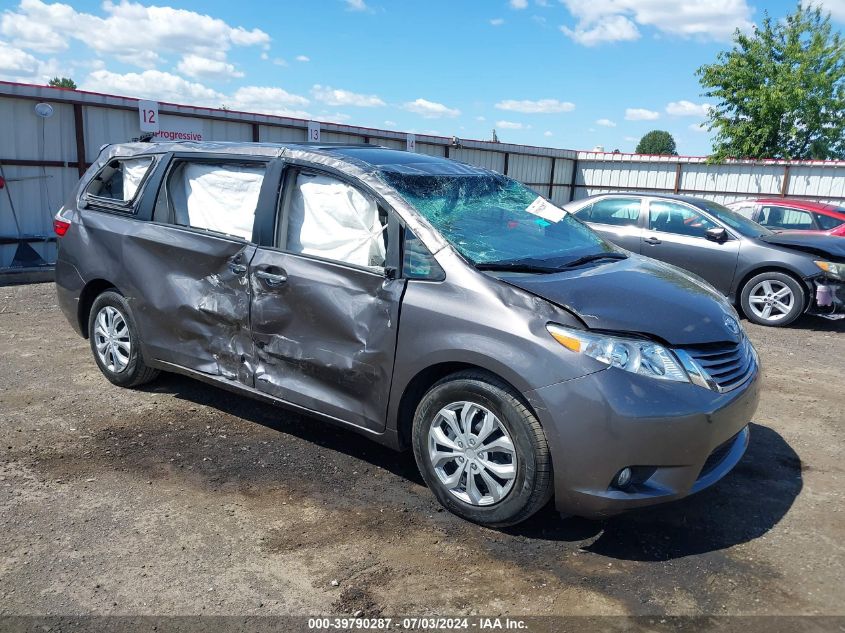 2015 TOYOTA SIENNA XLE 8 PASSENGER