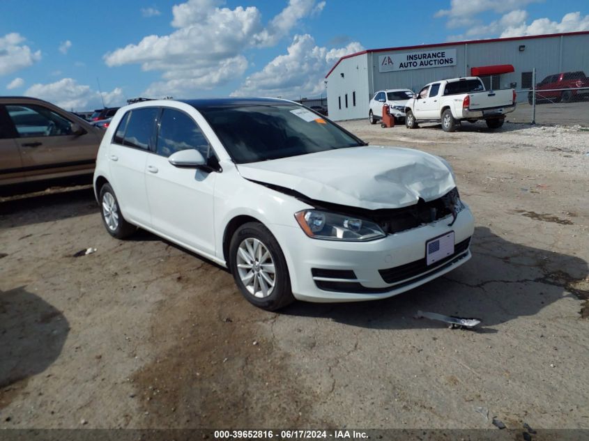 2015 VOLKSWAGEN GOLF TSI S 4-DOOR