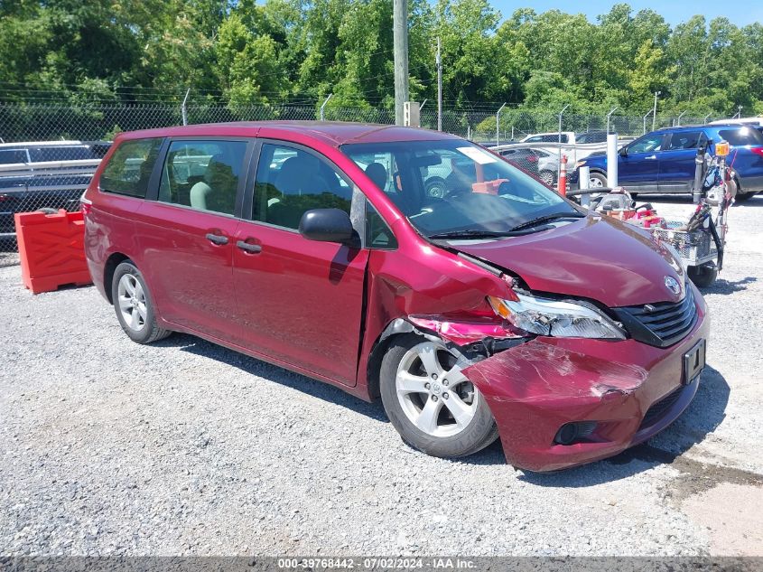 2015 TOYOTA SIENNA L 7 PASSENGER