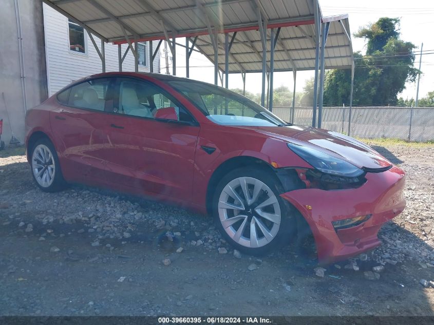 2022 TESLA MODEL 3 REAR-WHEEL DRIVE