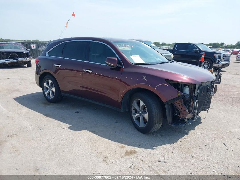 2016 ACURA MDX ACURAWATCH PLUS PACKAGE