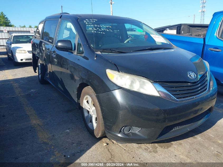 2012 TOYOTA SIENNA LE V6 8 PASSENGER