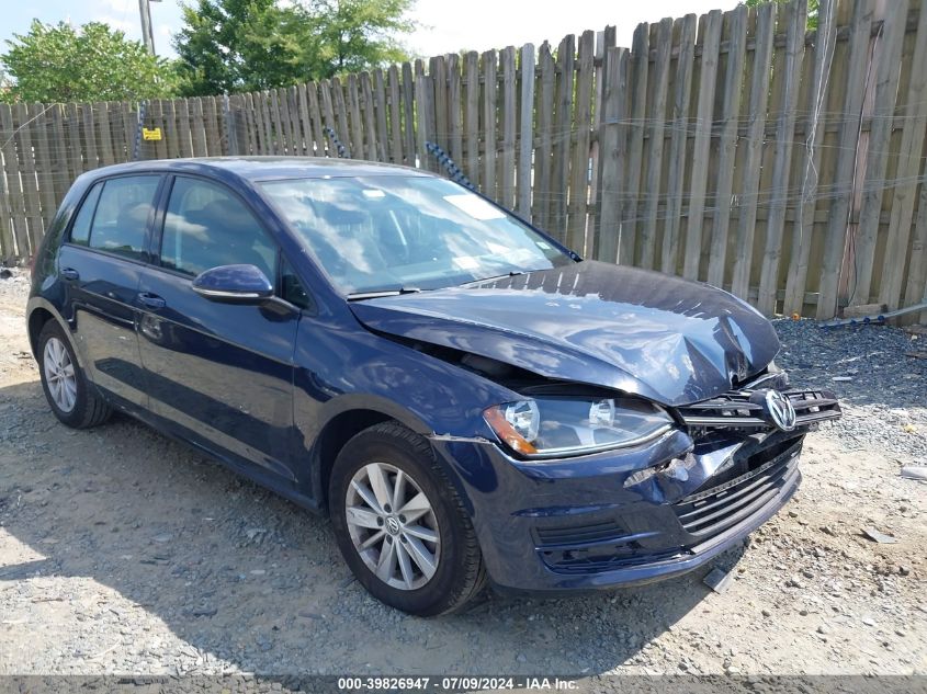 2016 VOLKSWAGEN GOLF TSI S 4-DOOR