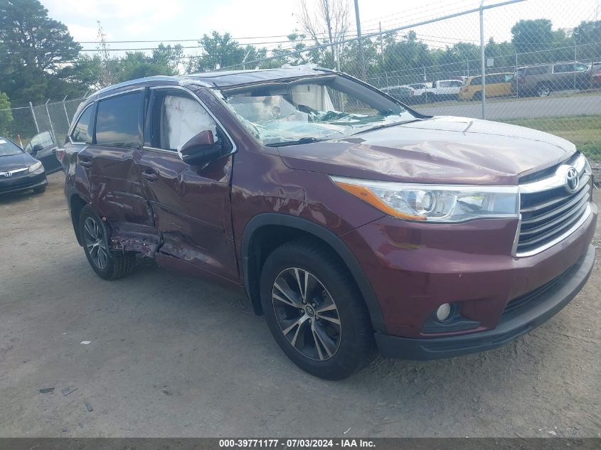 2016 TOYOTA HIGHLANDER XLE V6