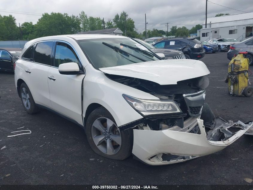 2016 ACURA MDX ACURAWATCH PLUS PACKAGE