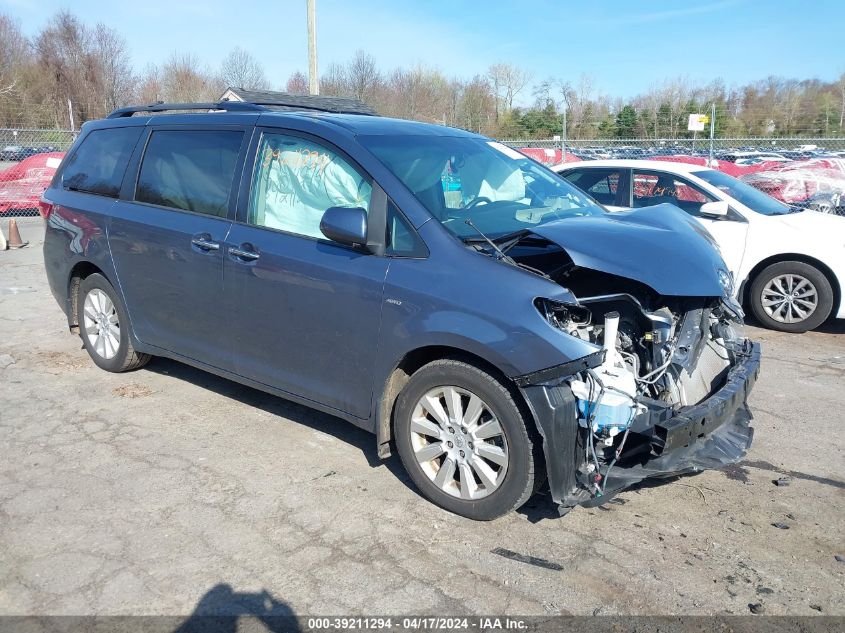 2016 TOYOTA SIENNA XLE 7 PASSENGER