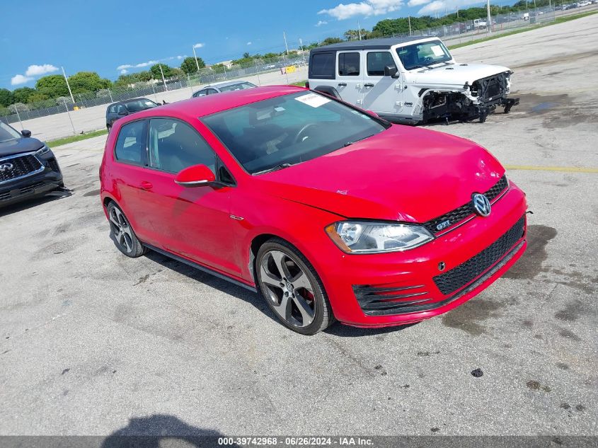 2016 VOLKSWAGEN GOLF GTI S 2-DOOR