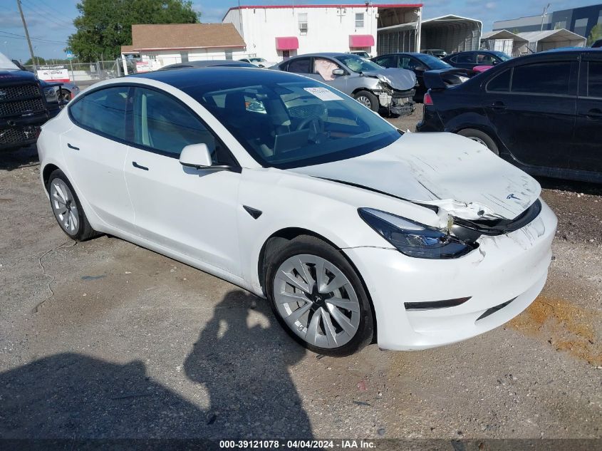 2022 TESLA MODEL 3 REAR-WHEEL DRIVE