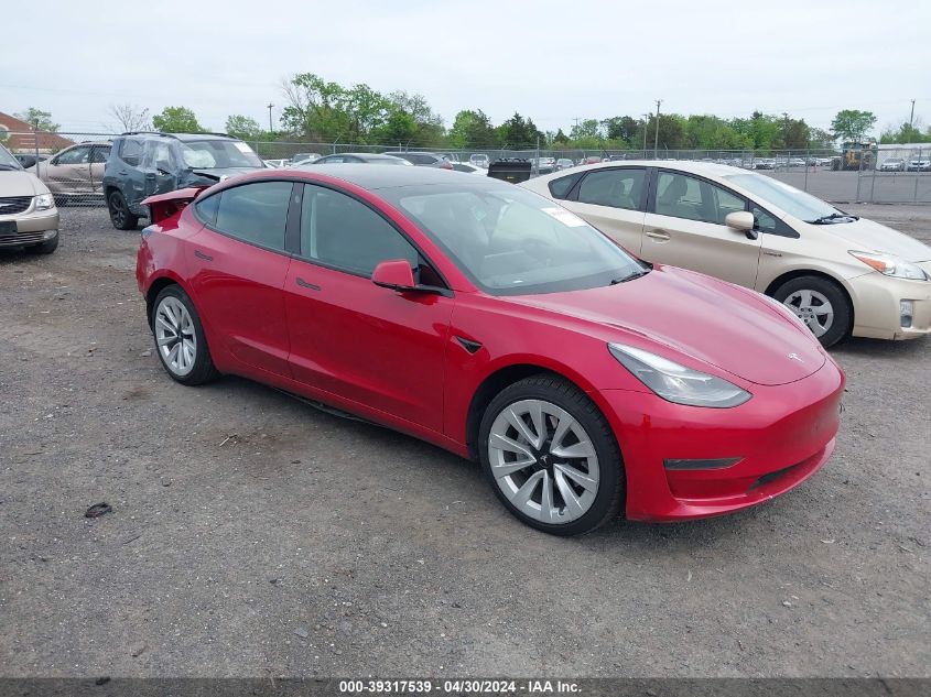 2022 TESLA MODEL 3 REAR-WHEEL DRIVE