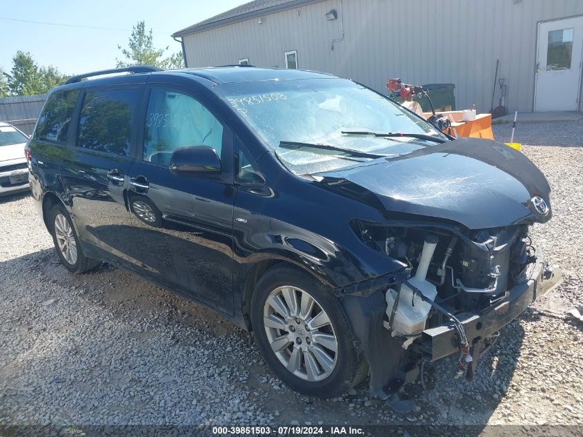 2017 TOYOTA SIENNA XLE 7 PASSENGER