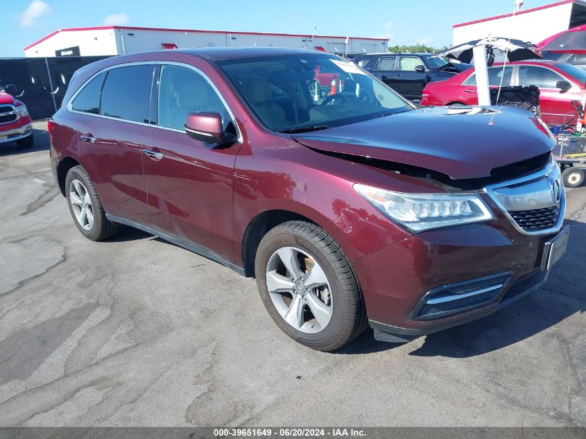 2016 ACURA MDX ACURAWATCH PLUS PACKAGE