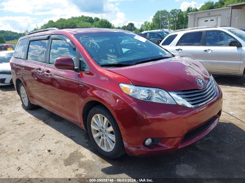 2016 TOYOTA SIENNA XLE 7 PASSENGER