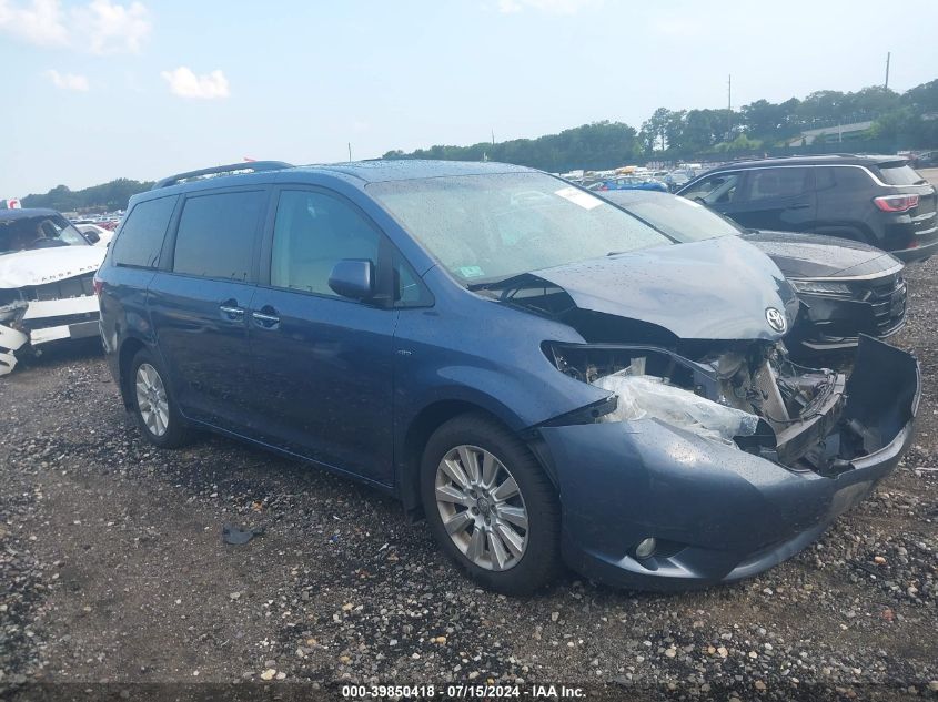 2016 TOYOTA SIENNA XLE 7 PASSENGER