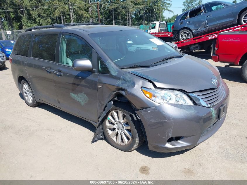 2017 TOYOTA SIENNA XLE 7 PASSENGER