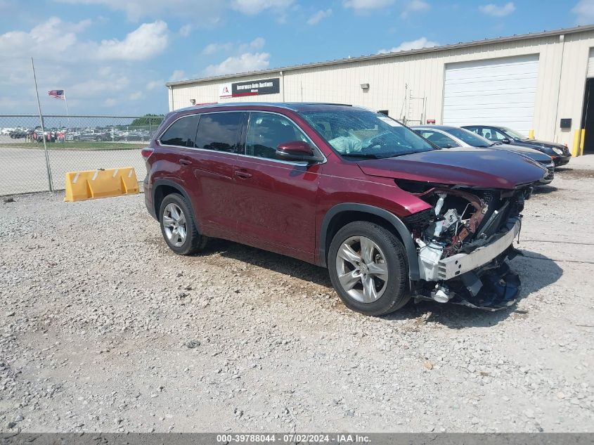 2015 TOYOTA HIGHLANDER LIMITED PLATINUM V6