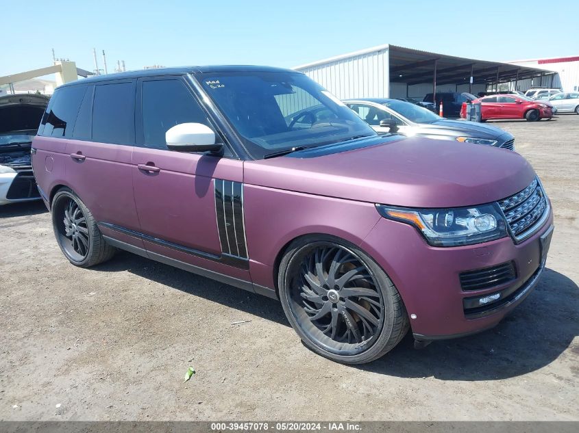 2016 LAND ROVER RANGE ROVER 3.0L V6 SUPERCHARGED HSE