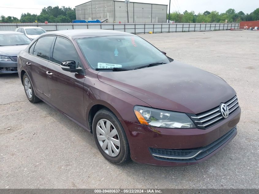 2013 VOLKSWAGEN PASSAT 2.5L S