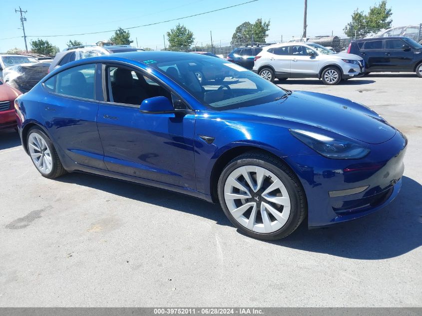 2022 TESLA MODEL 3 REAR-WHEEL DRIVE